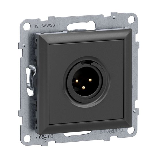 Legrand SEANO XLR-Dose 3-polig männlich, Einsatz inklusive Abdeckung, Schraubklemmen: 0,5mm2, Anthrazit, 765462