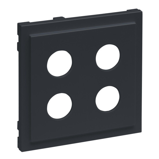 Legrand SEANO Abdeckung für Lautsprecher-Anschlussdose 2-fach, 4mm-Buchsen, Anthrazit, 765479