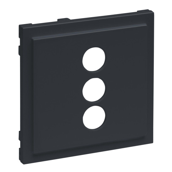 Legrand SEANO Abdeckung für 3-fach RCA (Cinch)-Anschlussdose, 3 separate Cinch-Anschlüsse, Anthrazit, 765486