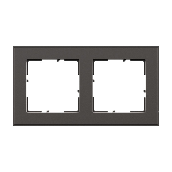Legrand Seano+ 2-fach Rahmen mit Echtmaterialoberfläche, nachhaltige Produktion und Verpackung, Dark Steel, 765492