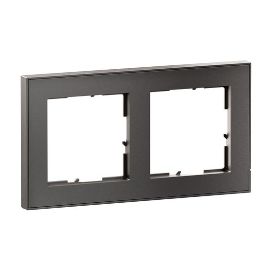 Legrand Seano+ 2-fach Rahmen mit Echtmaterialoberfläche, nachhaltige Produktion und Verpackung, Dark Steel, 765492