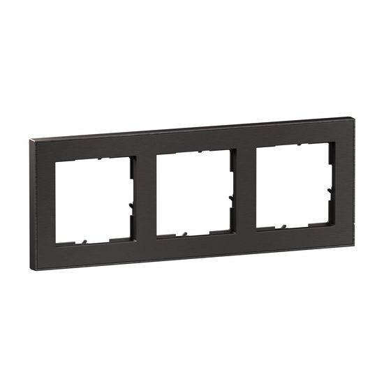 Legrand Seano+ 3-fach Rahmen mit Echtmaterialoberfläche, nachhaltige Produktion und Verpackung, Dark Steel, 765493