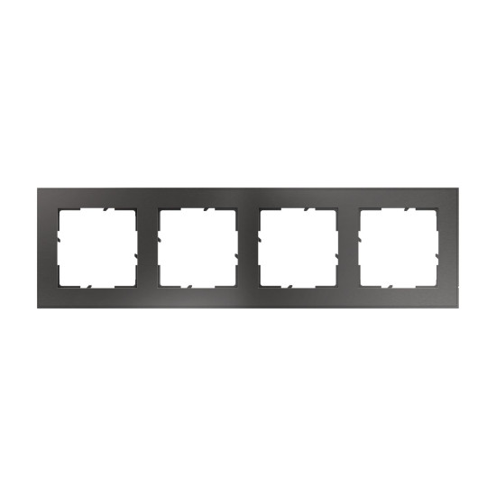 Legrand Seano+ 4-fach Rahmen mit Echtmaterialoberfläche, nachhaltige Produktion und Verpackung, Dark Steel, 765494