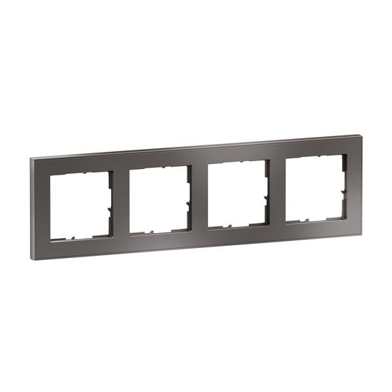 Legrand Seano+ 4-fach Rahmen mit Echtmaterialoberfläche, nachhaltige Produktion und Verpackung, Dark Steel, 765494