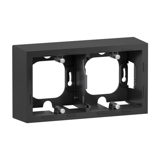 Legrand SEANO Aufputzgehäuse 2-fach zur Verwendung mit Abdeckrahmen der Serien SEANO und Seano+, Oberflächenmontage, Anthrazit, 765499