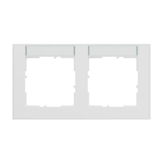 Legrand Seano+ 2-fach Rahmen horizontal mit Beschriftungsfeld, nachhaltige Produktion und Verpackung, Ultraweiß, 765892