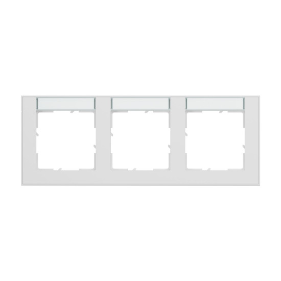 Legrand Seano+ 3-fach Rahmen horizontal mit Beschriftungsfeld, nachhaltige Produktion und Verpackung, Ultraweiß, 765893