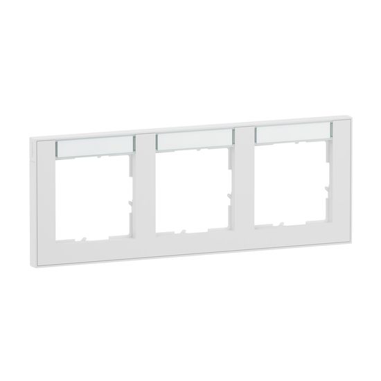 Legrand Seano+ 3-fach Rahmen horizontal mit Beschriftungsfeld, nachhaltige Produktion und Verpackung, Ultraweiß, 765893