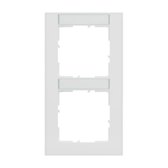 Legrand Seano+ 2-fach Rahmen vertikal mit Beschriftungsfeld, nachhaltige Produktion und Verpackung, Ultraweiß, 765992