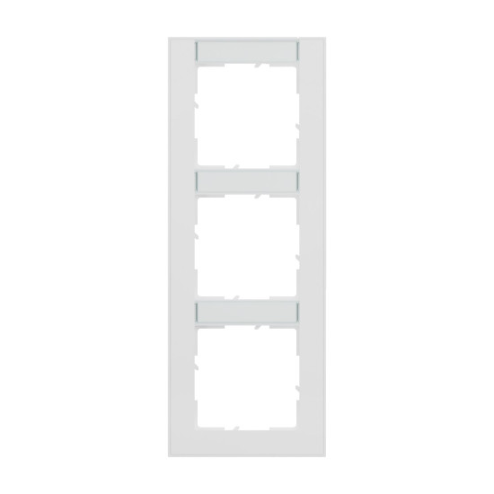 Legrand Seano+ 3-fach Rahmen vertikal mit Beschriftungsfeld, nachhaltige Produktion und Verpackung, Ultraweiß, 765993