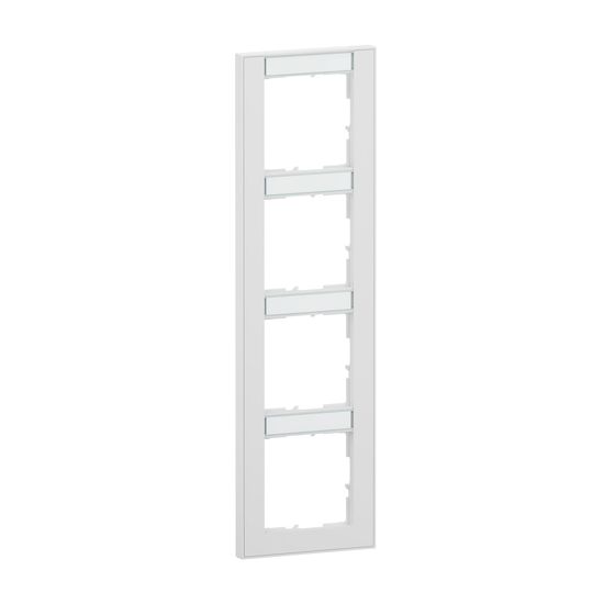 Legrand Seano+ 4-fach Rahmen vertikal mit Beschriftungsfeld, nachhaltige Produktion und Verpackung, Ultraweiß, 765994