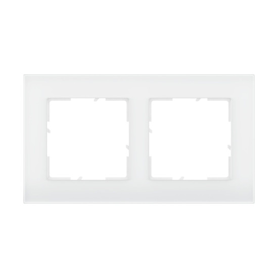 Legrand SEANO Natura 2-fach Rahmen aus Echtmaterial, nachhaltige Produktion und Verpackung, Designausführung: Weißes Glas, 766102