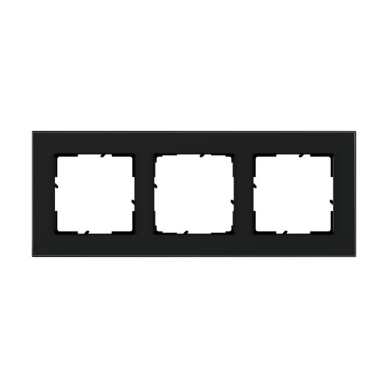 Legrand SEANO Natura 3-fach Rahmen aus Echtmaterial, nachhaltige Produktion und Verpackung, Designausführung: Black Smoked Glas, 766113