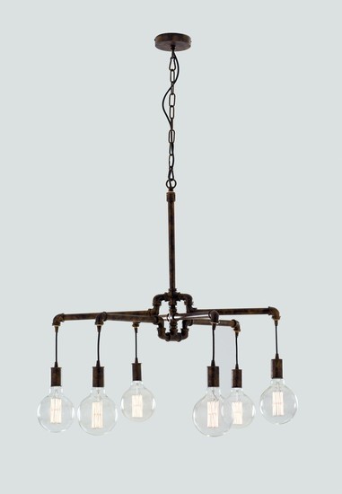 LUCE Design Armarcord Pendelleuchte 6fach E27 Rostfarbig Antik