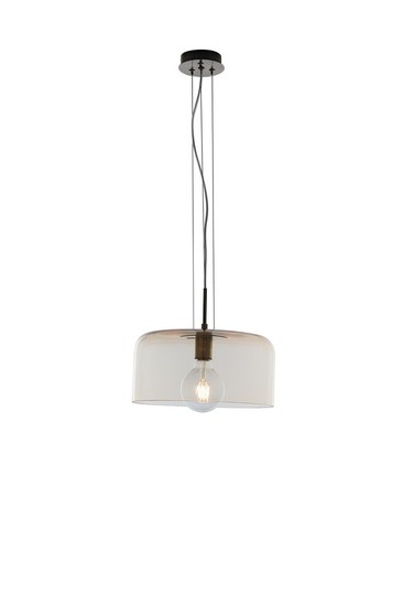 LUCE Design Gibus Pendelleuchte E27 Bernsteinfarbe, Chrom