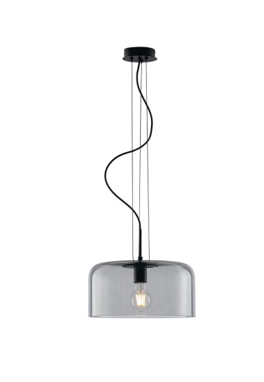 LUCE Design Gibus Pendelleuchte E27 moderne Leuchte Rauch-Glas, Grau