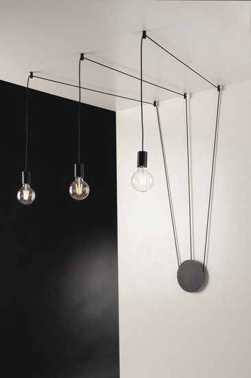 LUCE Design Habitat Deckenleuchte 3fach E27 Deckenlampe Schwarz
