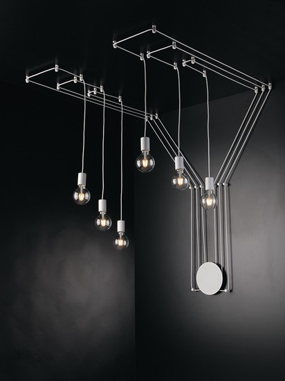 LUCE Design Habitat Deckenleuchte 6fach E27 Weiß