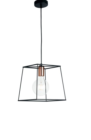 LUCE Design Harlem Pendelleuchte E27 dimmbar Hängeleuchte Schwarz/Kupfer