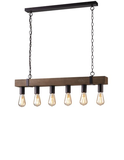 LUCE Design Texas Pendelleuchte 6fach E27 Braun Antik