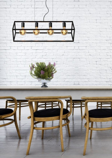 Lucide FABIAN Pendelleuchte 4x E27 Schwarz 00425/04/30