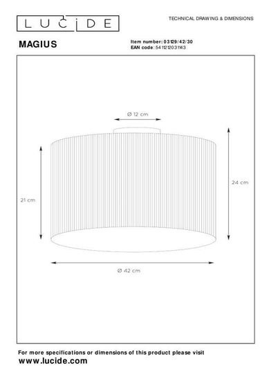 Lucide MAGIUS Deckenleuchte E27 Helles Holz, Schwarz 03129/42/30