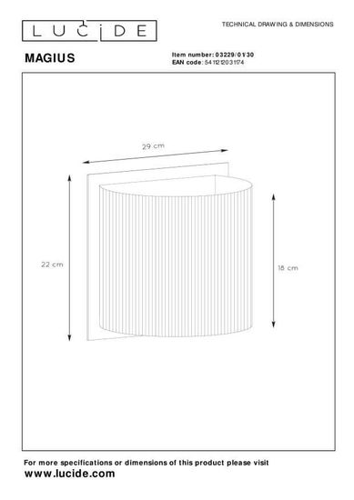 Lucide MAGIUS Wandleuchte E27 Helles Holz, Schwarz 03229/01/30