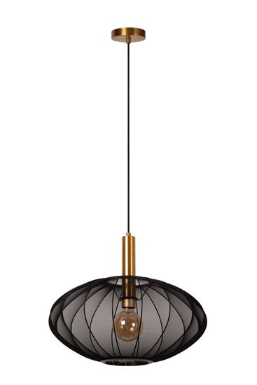 Lucide CORINA Pendelleuchte E27 Schwarz, Mattes Gold, Messing 03447/52/30