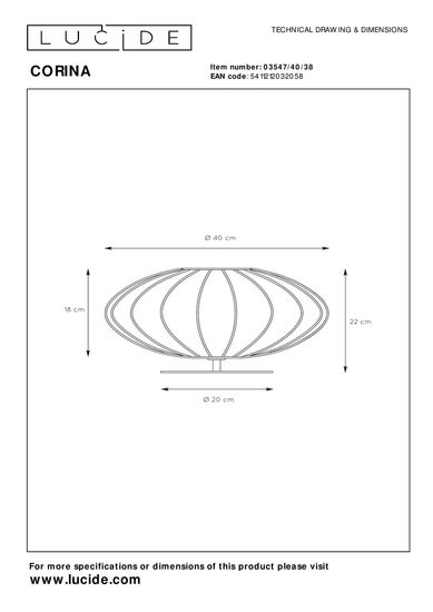 Lucide CORINA Tischlampe E27 Beige 03547/40/38