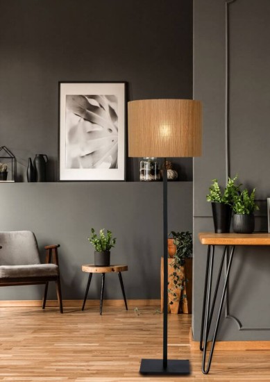 Lucide MAGIUS Stehleuchte E27 Helles Holz, Schwarz 03729/81/30