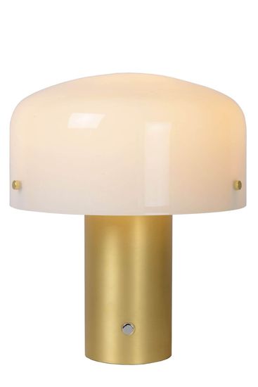 Lucide TIMON Tischlampe E27 3-Stufen-Dimmer Mattes Gold, Messing, Opal 05539/01/02