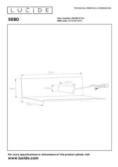 Lucide SEBO Wandleuchte E27 Weiß 06218/01/31