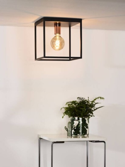 Lucide ARTHUR Deckenleuchte E27 Schwarz, Kupfer 08124/01/30