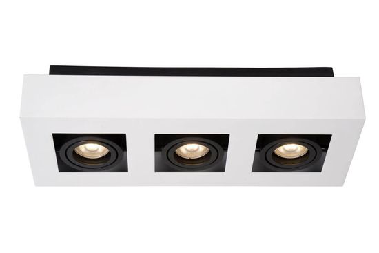 Lucide XIRAX LED Deckenleuchte 3x GU10 Dim-to-warm 3x 5W dimmbar 360° drehbar Weiß, Schwarz 95Ra 09119/16/31