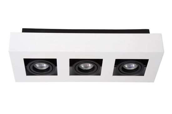 Lucide XIRAX LED Deckenleuchte 3x GU10 Dim-to-warm 3x 5W dimmbar 360° drehbar Weiß, Schwarz 95Ra 09119/16/31