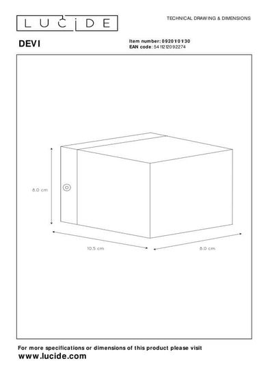 Lucide DEVI Wandleuchte G9 Schwarz, Mattes Gold, Messing 09201/01/30