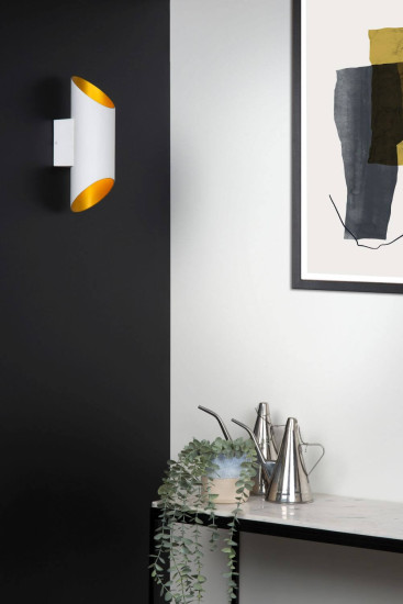 Lucide QUIRIJN Wandleuchte G9 Weiß, Mattes Gold, Messing 09233/01/31