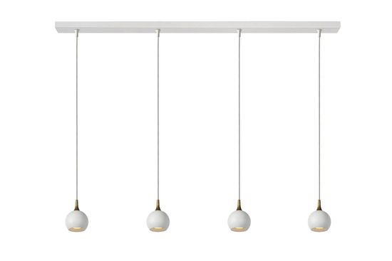 Lucide FAVORI Pendelleuchte 4x GU10 Weiß, Mattes Gold, Messing 09434/04/31