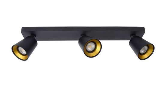 Lucide TURNON LED Deckenleuchte 3x GU10 Dim-to-warm 3x 5W dimmbar 360° drehbar Schwarz, Mattes Gold, Messing 95Ra 09928/15/30