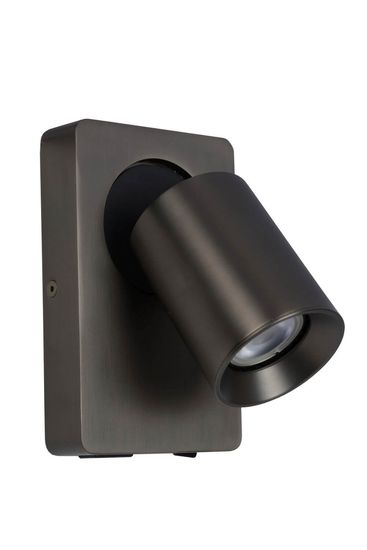 Lucide NIGEL LED Wandleuchte GU10 USB Aufladung 5W dimmbar 360° drehbar Schwarzer Stahl 95Ra 09929/06/16