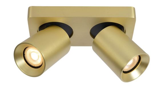 Lucide NIGEL LED Deckenleuchte 2x GU10 Dim-to-warm 2x 5W dimmbar drehbar Mattes Gold, Messing 95Ra 09929/10/02
