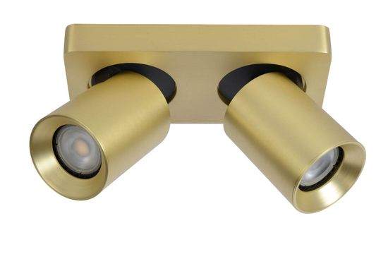 Lucide NIGEL LED Deckenleuchte 2x GU10 Dim-to-warm 2x 5W dimmbar drehbar Mattes Gold, Messing 95Ra 09929/10/02
