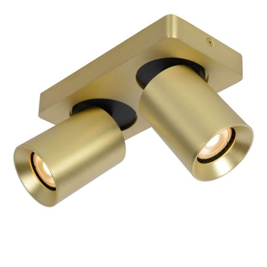 Lucide NIGEL LED Deckenleuchte 2x GU10 Dim-to-warm 2x 5W dimmbar drehbar Mattes Gold, Messing 95Ra 09929/10/02