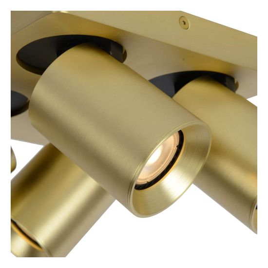 Lucide NIGEL LED Deckenleuchte 4x GU10 Dim-to-warm 4x 5W dimmbar drehbar Mattes Gold, Messing 95Ra 09929/20/02