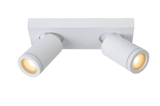 Lucide TAYLOR LED Deckenleuchte 2x GU10 Dim-to-warm 2x 5W dimmbar 360° drehbar Weiß 95Ra IP44 09930/10/31