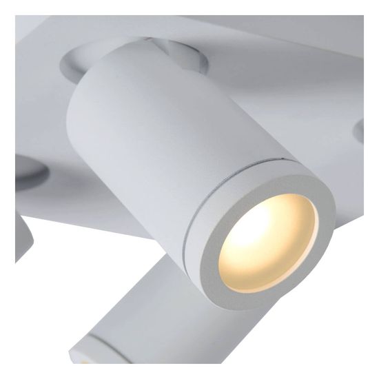 Lucide TAYLOR LED Deckenleuchte 4x GU10 Dim-to-warm 4x 5W dimmbar 360° drehbar Weiß 95Ra IP44 09930/20/31