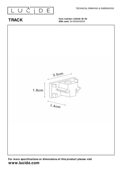 Lucide TRACK Endkappe 1-Phasen Stromschienensystem 2er-Set Schwarz 09950/10/30