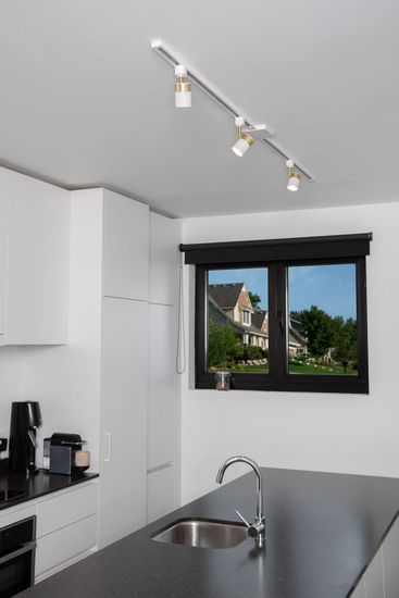 Lucide TRACK FLORIS Schienenstrahler 1-Phasen Stromschienensystem GU10 360° drehbar Weiß, Mattes Gold, Messing 09952/01/31