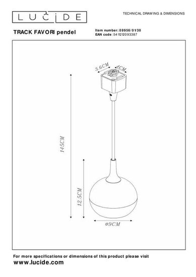 Lucide TRACK FAVORI pendel Deckenleuchte GU10 Schwarz 09956/01/30