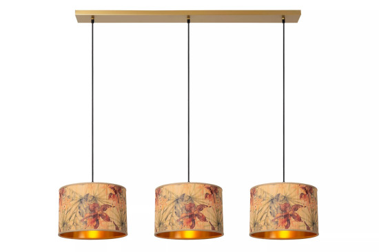 Lucide TANSELLE Pendelleuchte 3x E27 Multifärben, Mattes Gold, Messing 10415/03/99